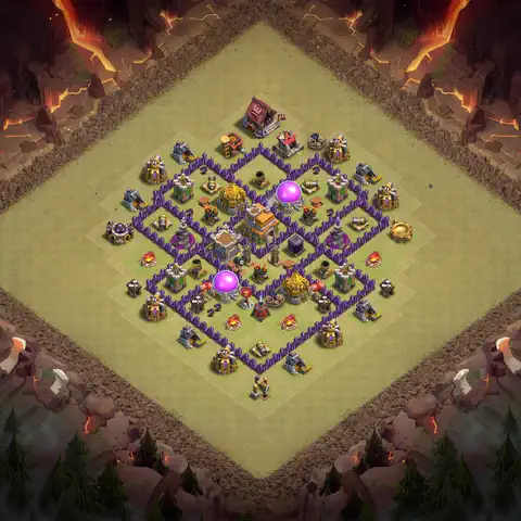TH7 anti dragon cwl war base layout #082