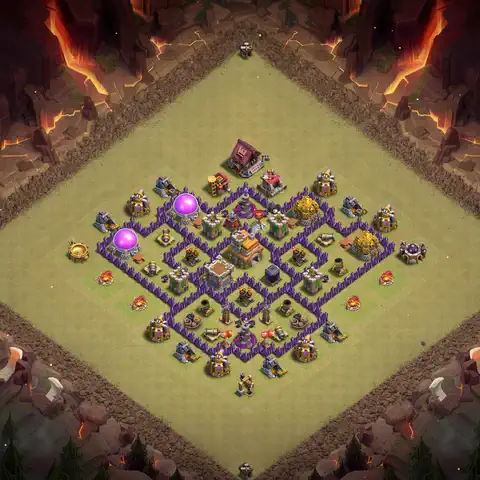 TH7 anti dragon cwl war base layout #088