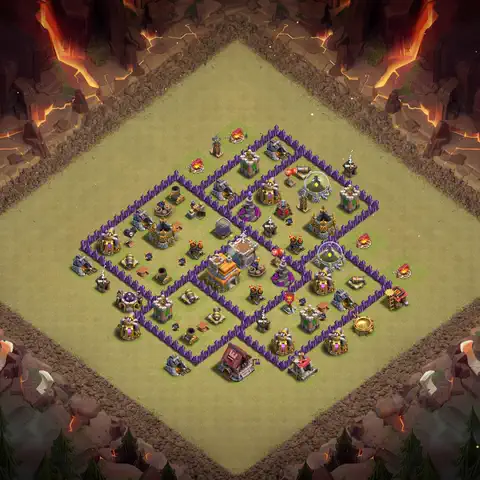 TH7 anti air cwl war base layout #094