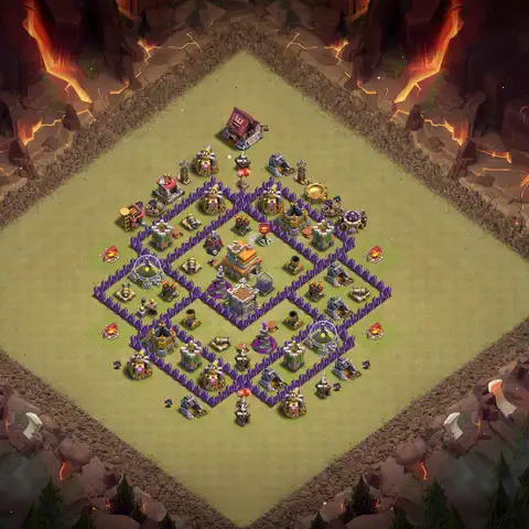 TH7 anti dragon cwl war base layout #097