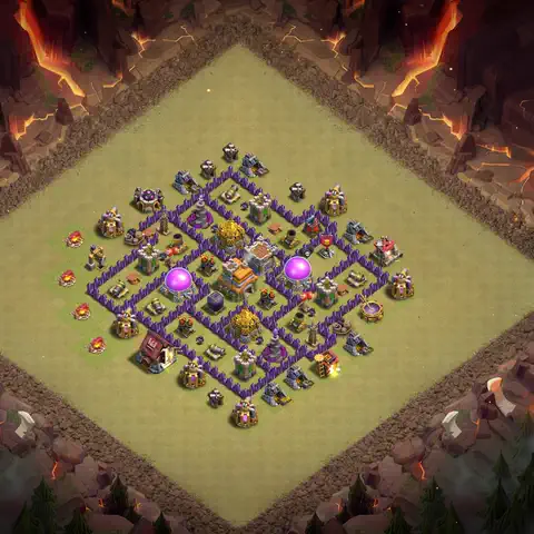 TH7 anti dragon cwl war base layout #109