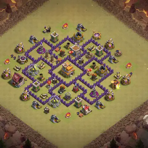 TH7 anti dragon cwl war base layout #118