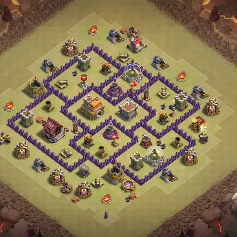 TH7 anti dragon cwl war base layout #121