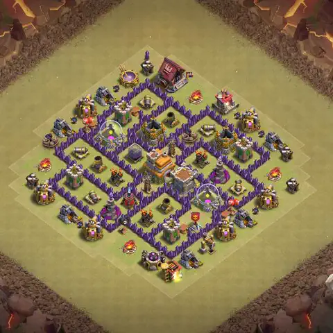 TH7 anti dragon cwl war base layout #130