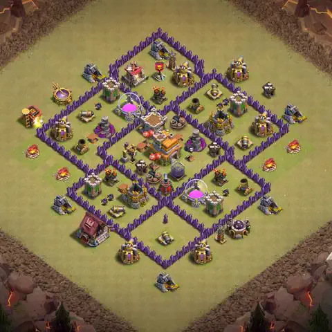 TH7 anti dragon cwl war base layout #136