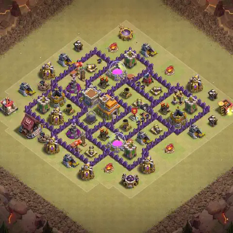 TH7 anti air cwl war base layout #142
