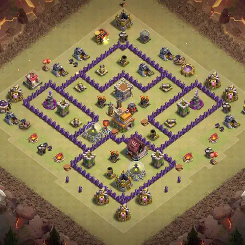 TH7 anti dragon cwl war base layout #145