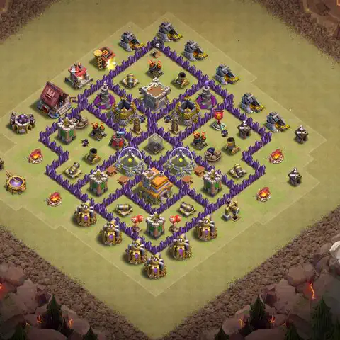TH7 anti dragon cwl war base layout #154