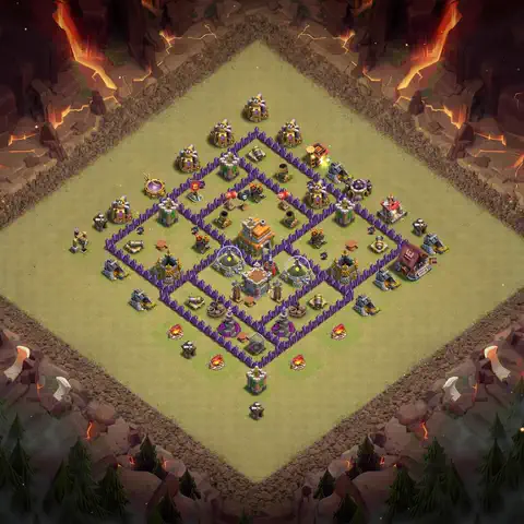 TH7 anti air cwl war base layout #157