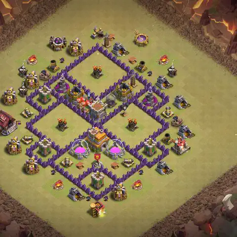 TH7 anti dragon cwl war base layout #163