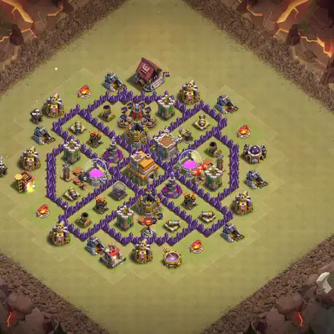 TH7 anti air cwl war base layout #166