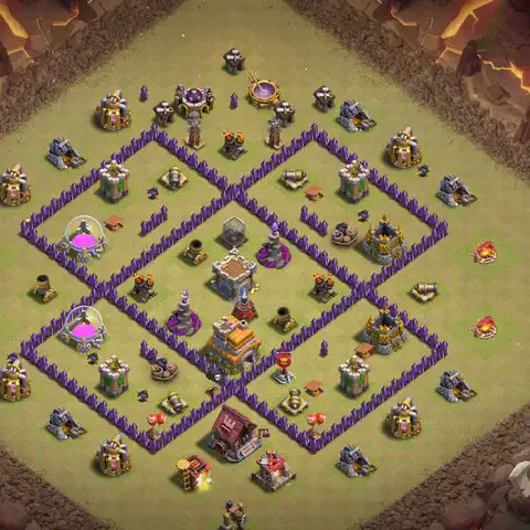 TH7 anti dragon cwl war base layout #169