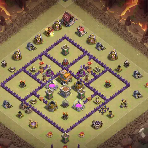 TH7 anti dragon cwl war base layout #172