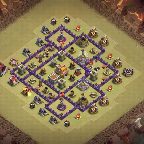 TH7 anti air cwl war base layout #175