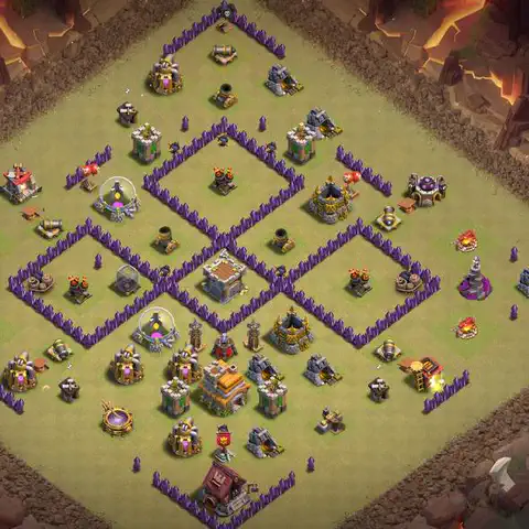 TH7 anti dragon cwl war base layout #178