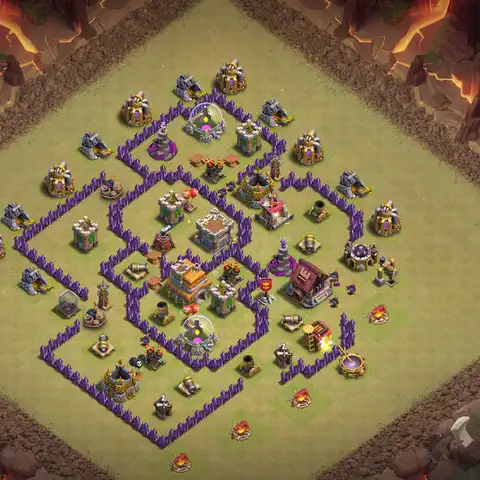 TH7 anti dragon cwl war base layout #181
