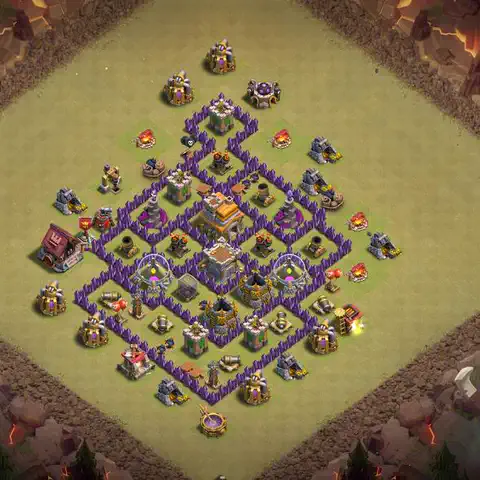 TH7 anti dragon cwl war base layout #187