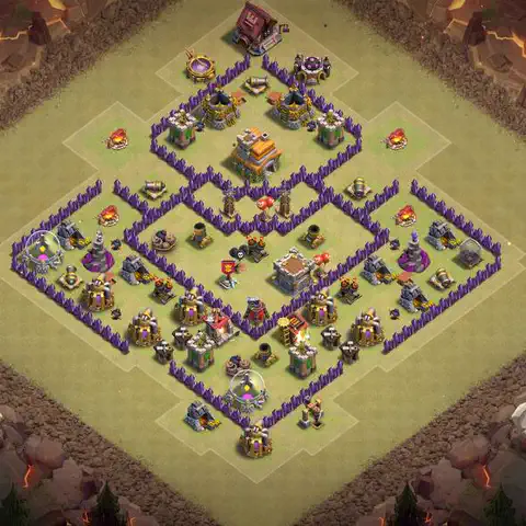 TH7 anti dragon cwl war base layout #190