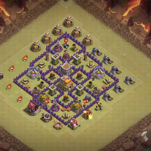TH7 anti dragon cwl war base layout #196