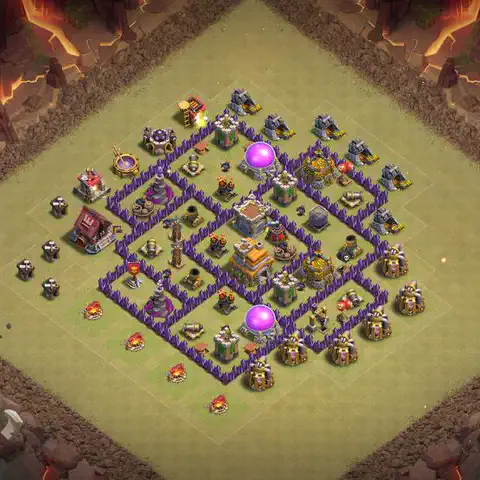 TH7 anti air cwl war base layout #199