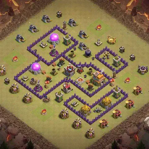 TH7 anti air war defense base layout #003