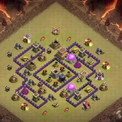 TH7 anti dragon war defense base layout #006