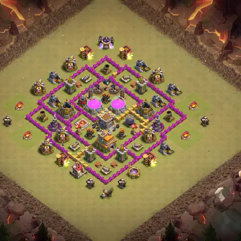 TH7 anti air war defense base layout #009