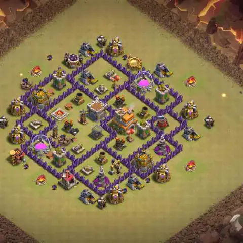 TH7 anti air war defense base layout #012