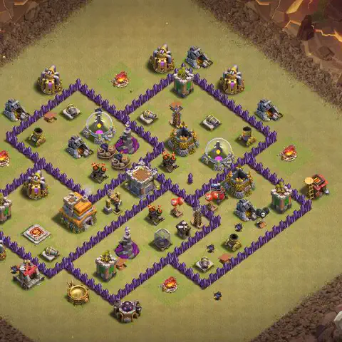 TH7 anti dragon war defense base layout #015
