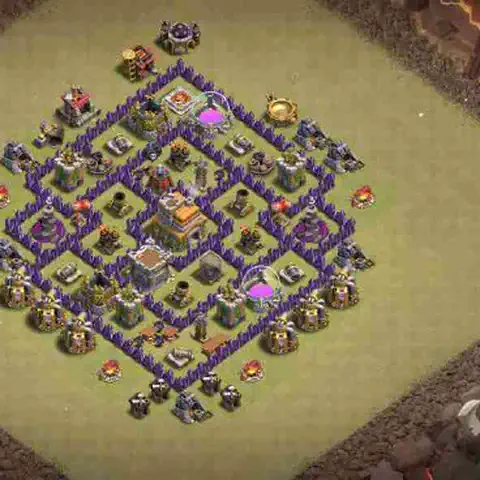 TH7 anti air war defense base layout #027