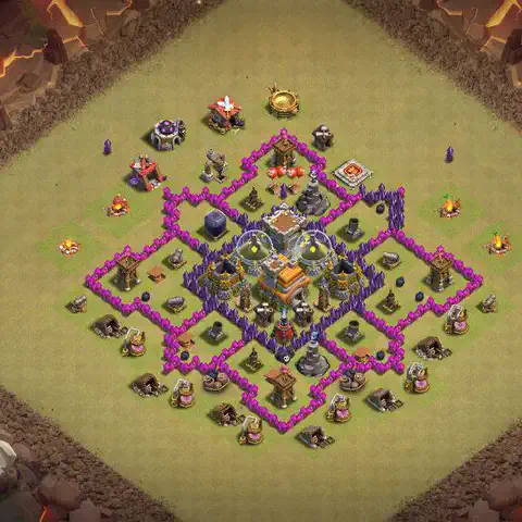 TH7 anti air war defense base layout #030
