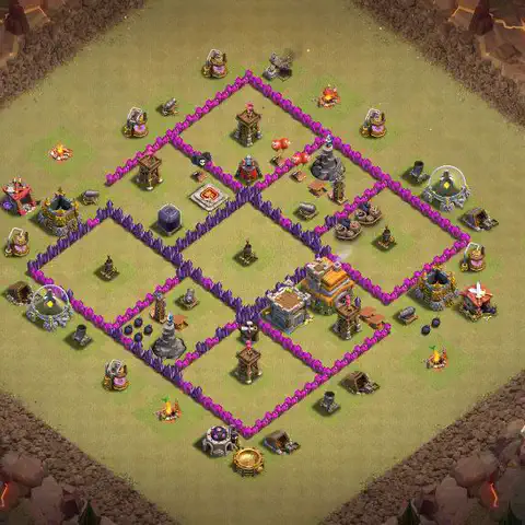 TH7 anti dragon war defense base layout #033