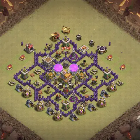 TH7 anti air war defense base layout #036