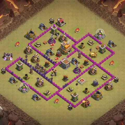 TH7 anti dragon war defense base layout #042