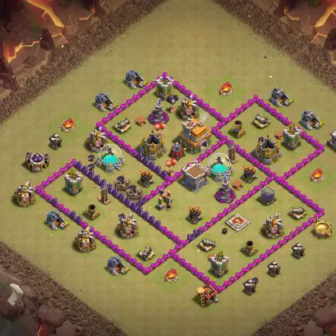 TH7 anti dragon war defense base layout #051