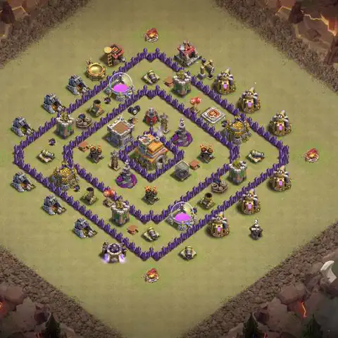 TH7 anti dragon war defense base layout #057