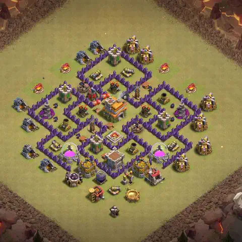 TH7 anti dragon war defense base layout #060
