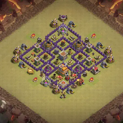 TH7 anti air war defense base layout #063