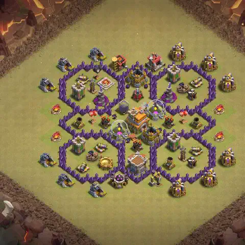 TH7 anti dragon war defense base layout #066