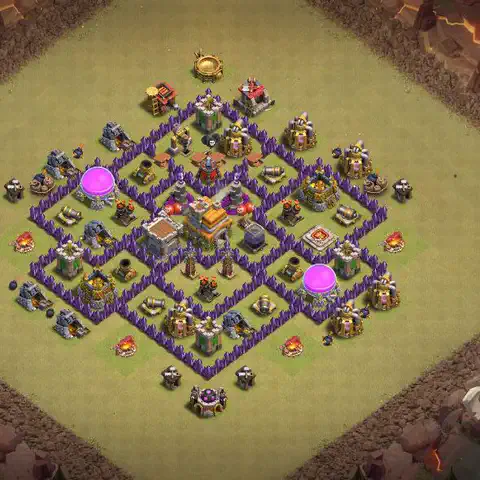 TH7 anti air war defense base layout #069