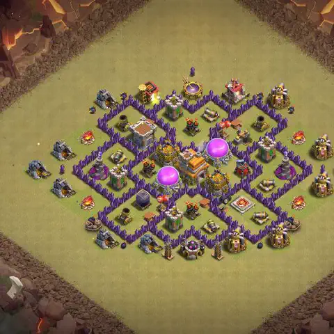 TH7 anti air war defense base layout #072