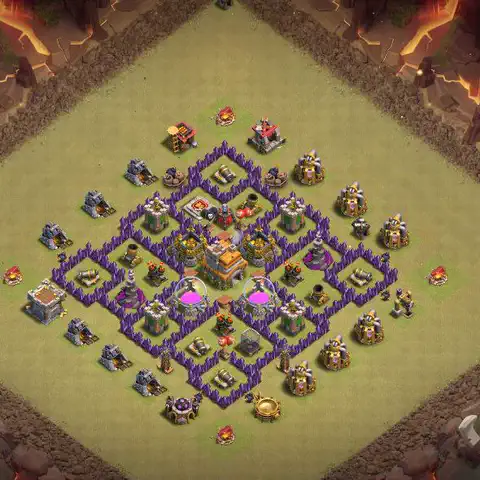 TH7 anti dragon war defense base layout #075