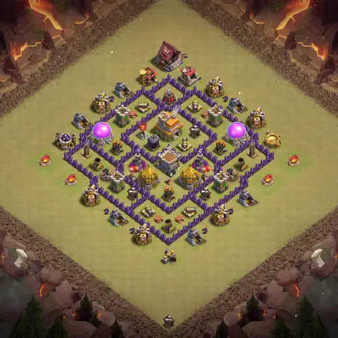 TH7 anti dragon war defense base layout #084
