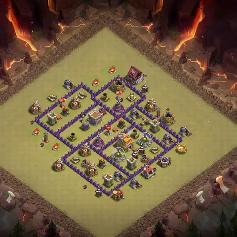 TH7 anti dragon war defense base layout #093
