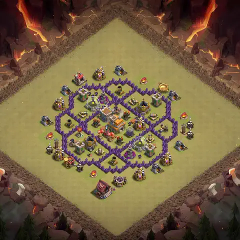 TH7 anti air war defense base layout #096