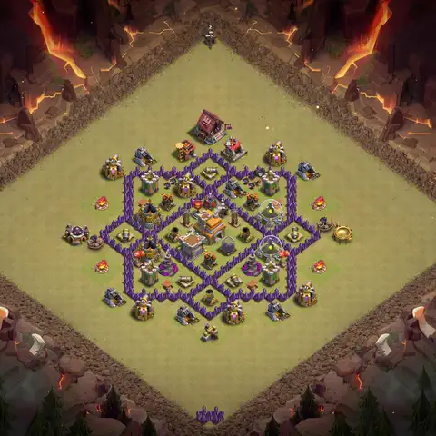 TH7 anti dragon war defense base layout #099