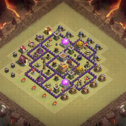 TH7 anti dragon war defense base layout #105