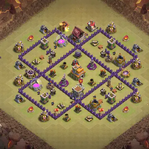 TH7 anti air war defense base layout #111