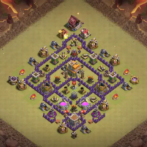 TH7 anti dragon war defense base layout #114