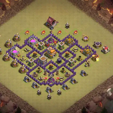 TH7 anti dragon war defense base layout #123